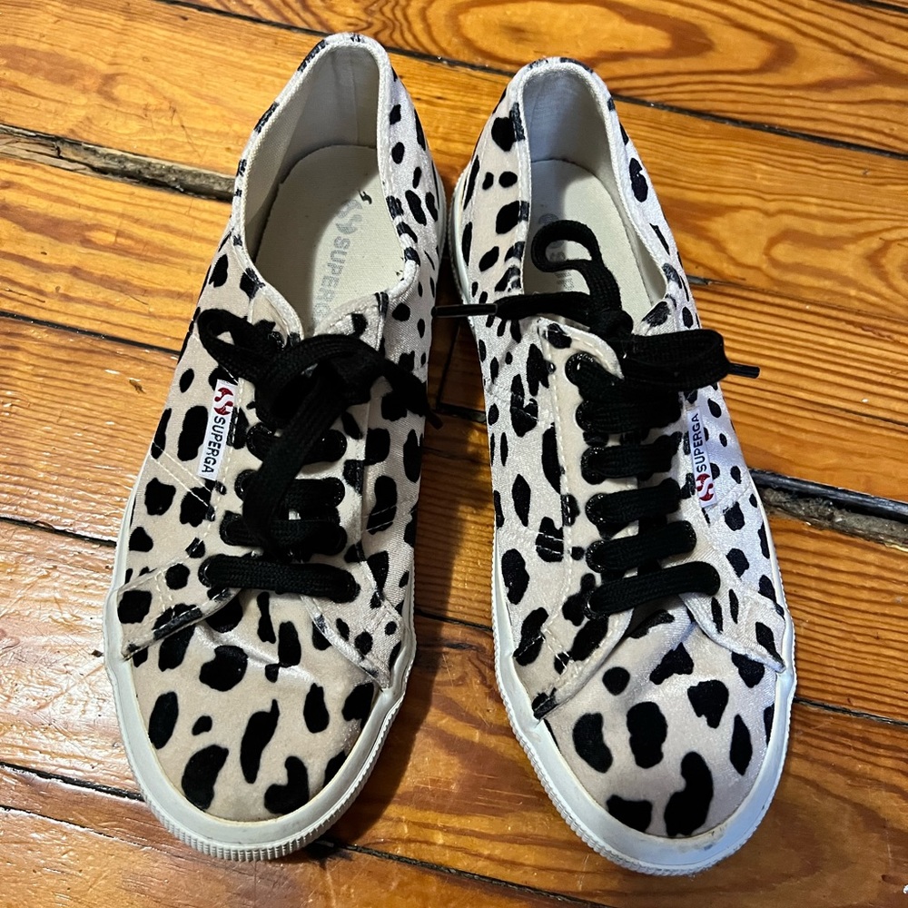 Superga Velvet Leopard Sneakers Size 8